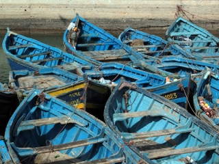 Fischerboote in Essaouira, Marokko