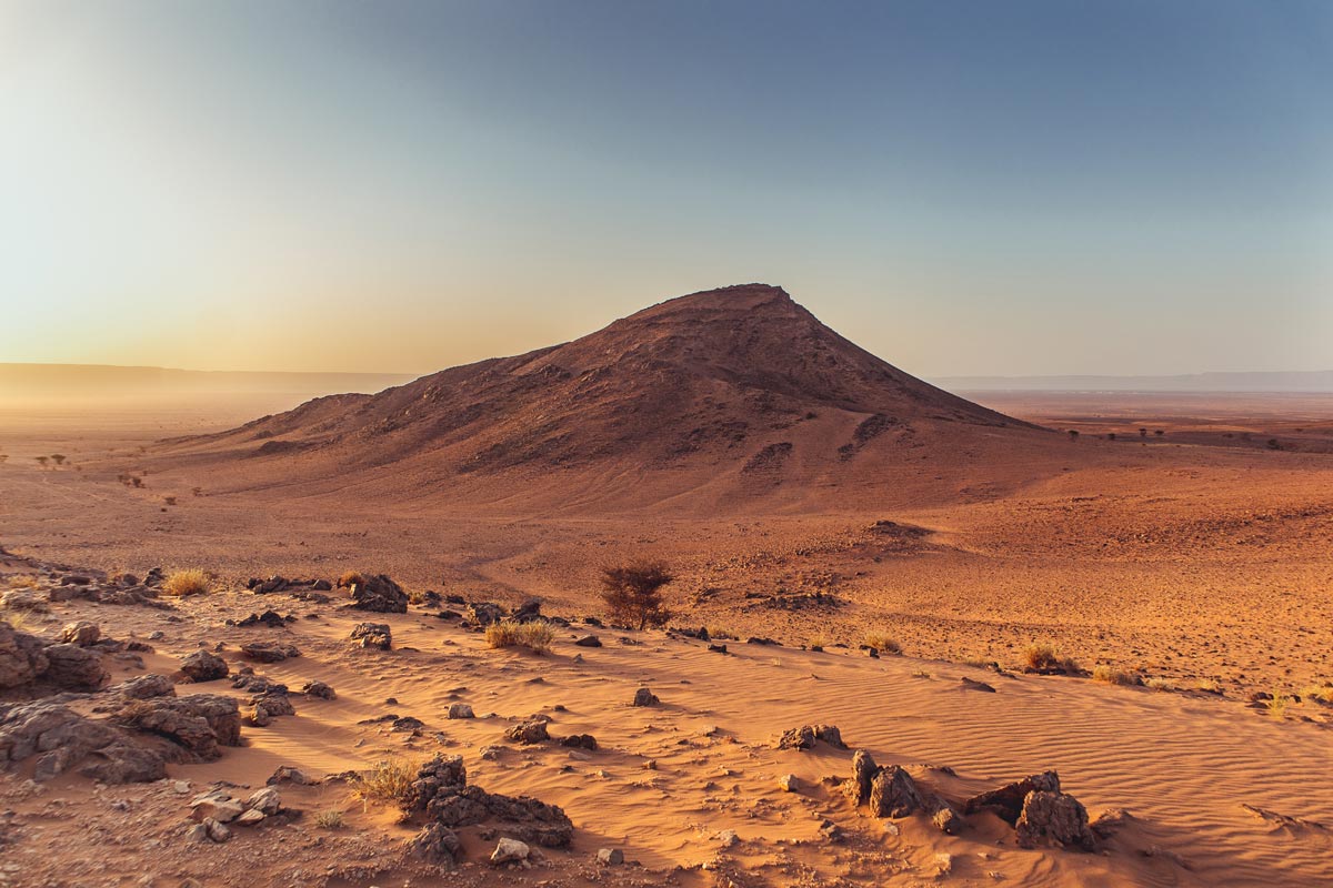 Kieswüste am Rand der Hamada in Marokko