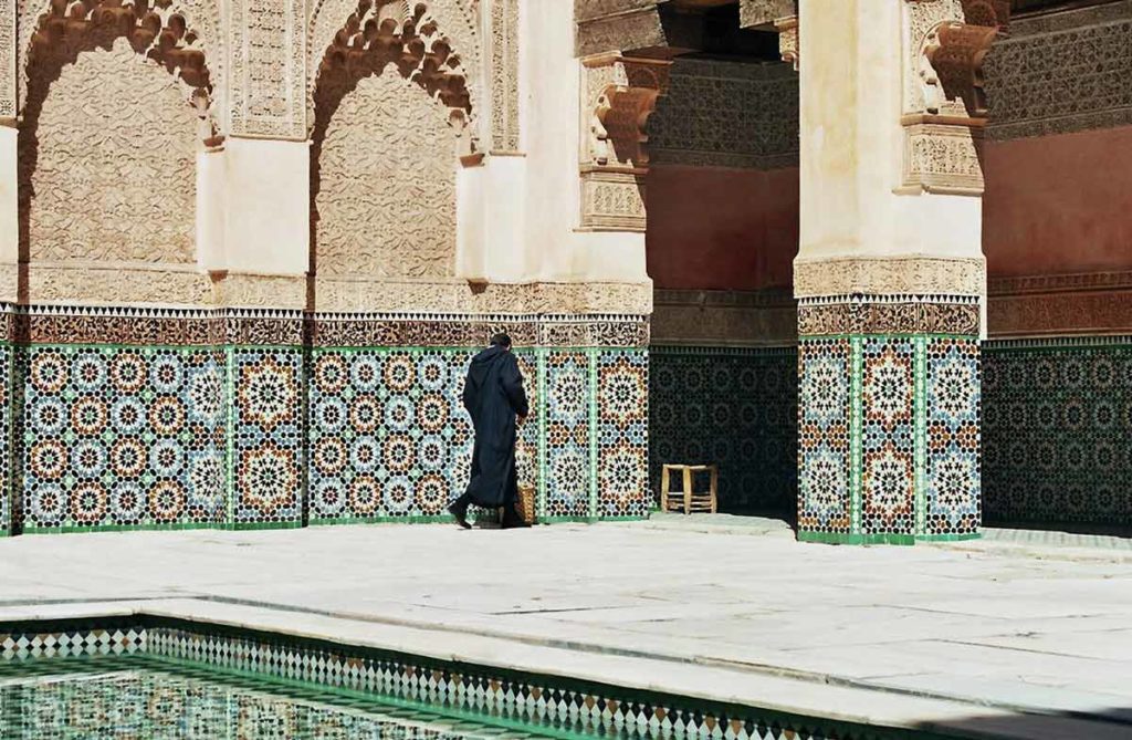 Innenhof der Medersa Ben Youssef in Marrakesch