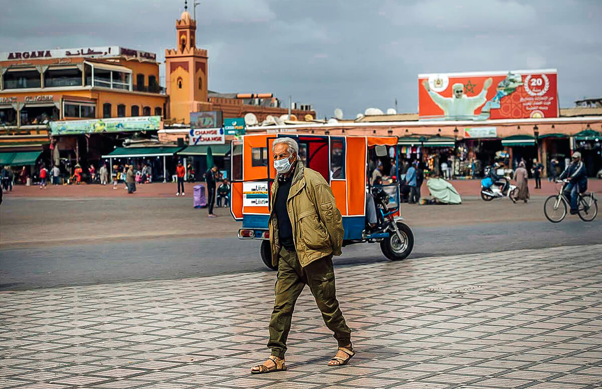 Djemaa el Fna in Marrakesch ohne Touristen