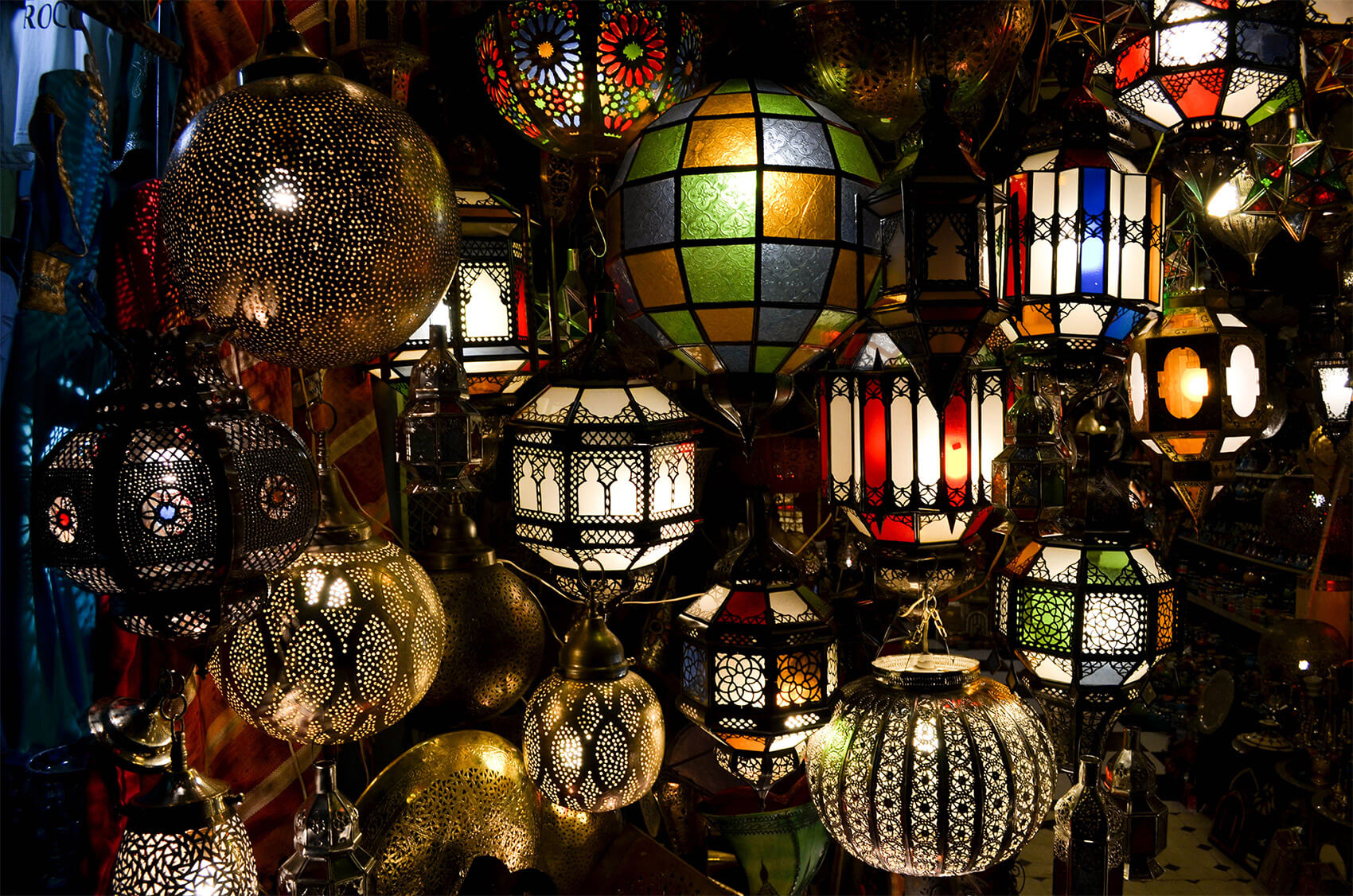 Marokkanische Lampen in Marrakesch