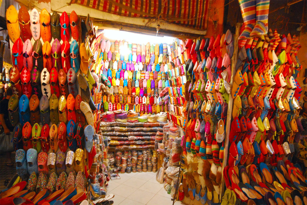 Babouches auf den Märkten von Marrakesch