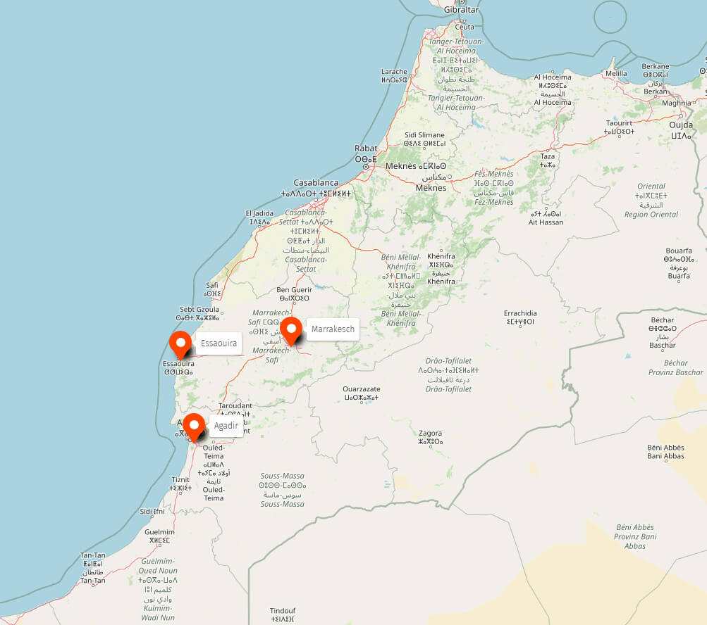 Karte Marrakesch Marokko