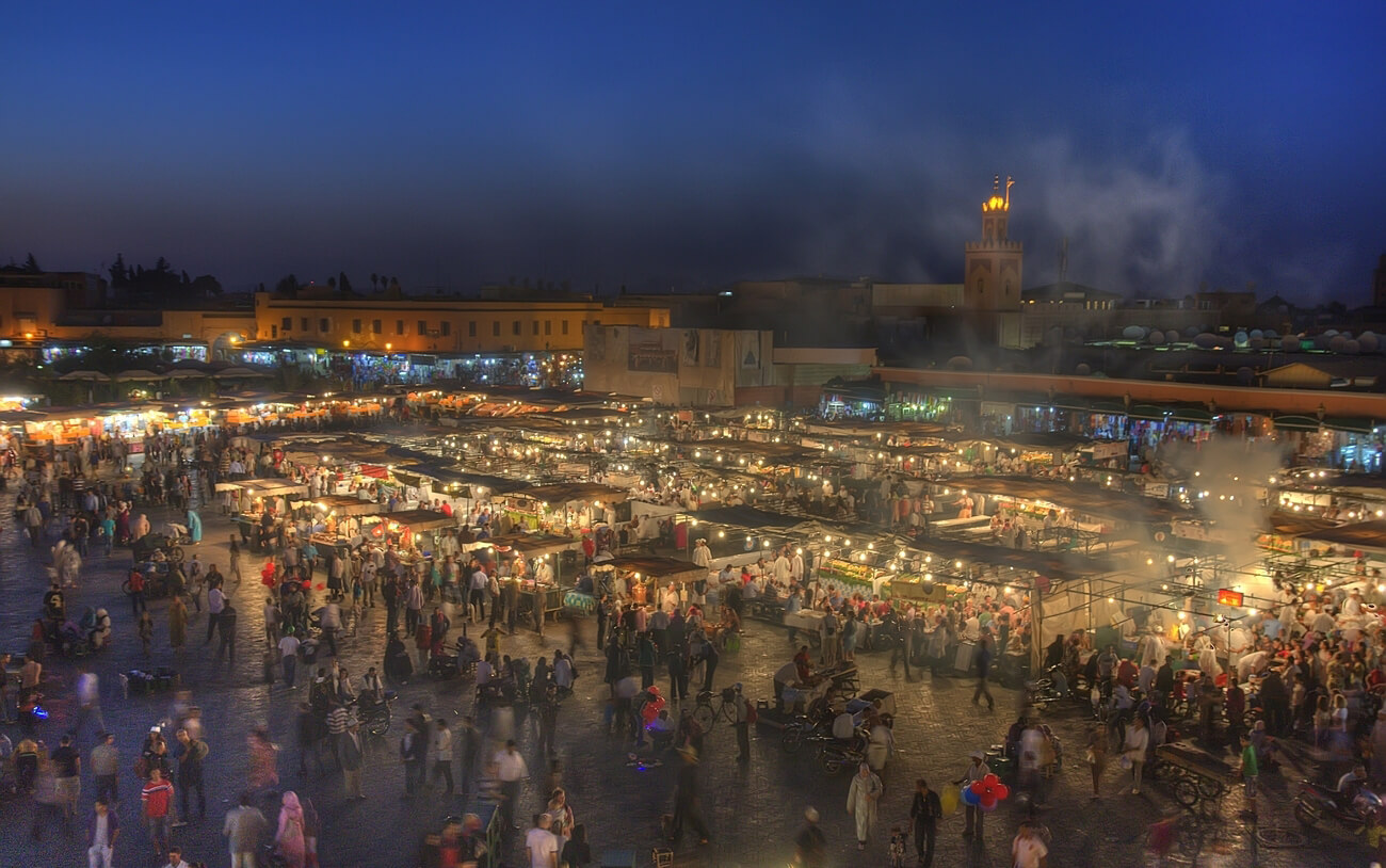 Djemaa el Fna in Marrakesch Djemaa el Fna am Abend